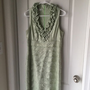 London Times Green Ruffle Dress (10)